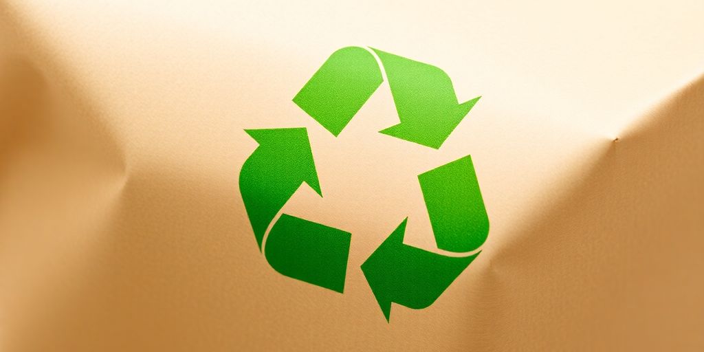 Recycling symbol on a clean cardboard package.