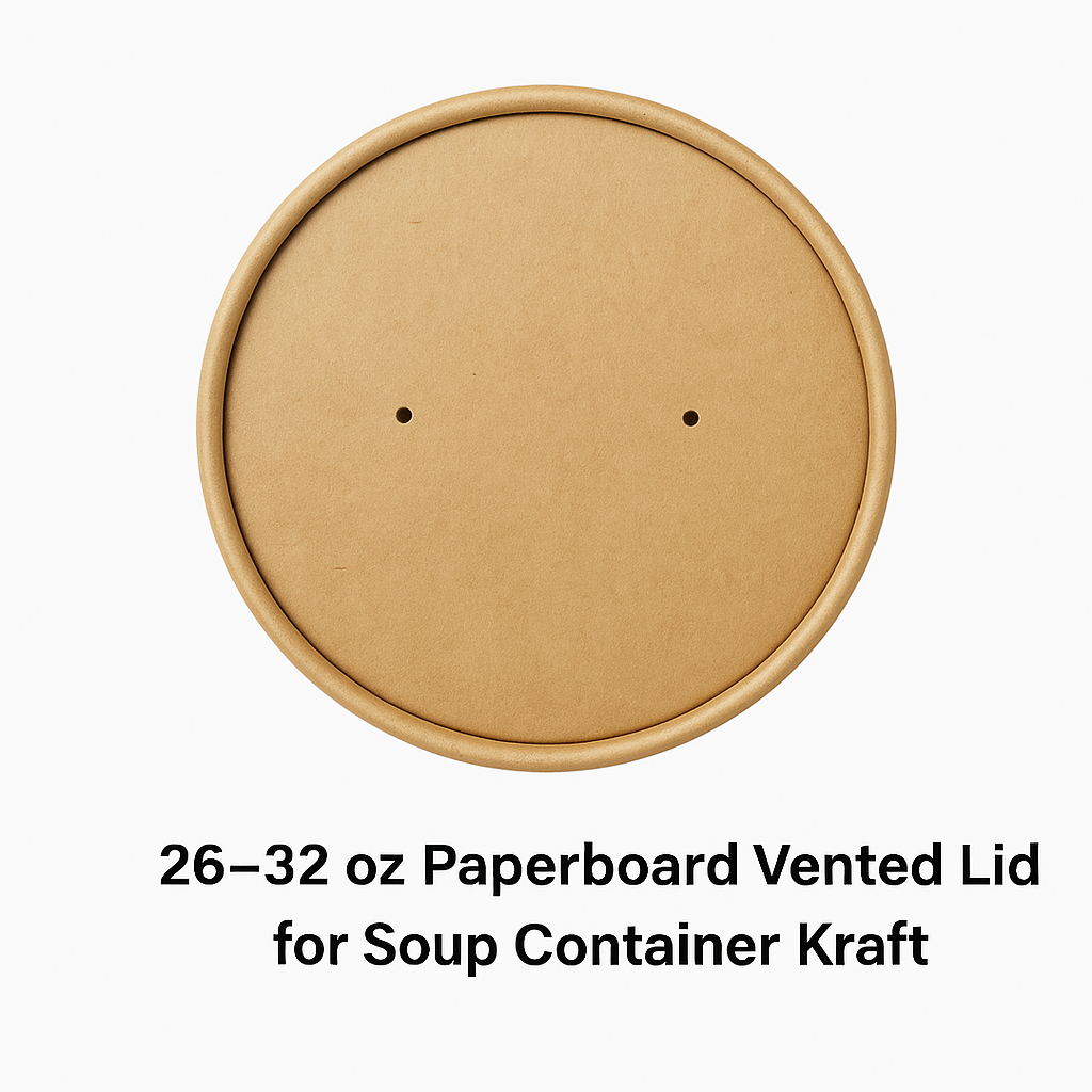 8-12oz Paperboard Vented Lid for Soup Container Kraft