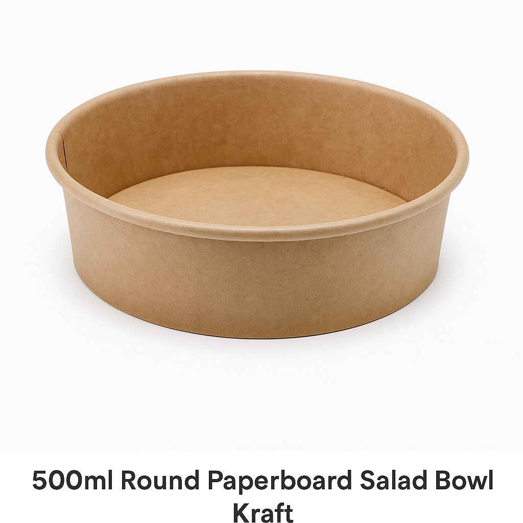 500ml Round Paperboard Salad Bowl KRAFT