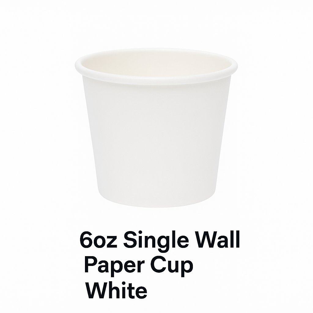 6oz Single Wall Paper Cup White