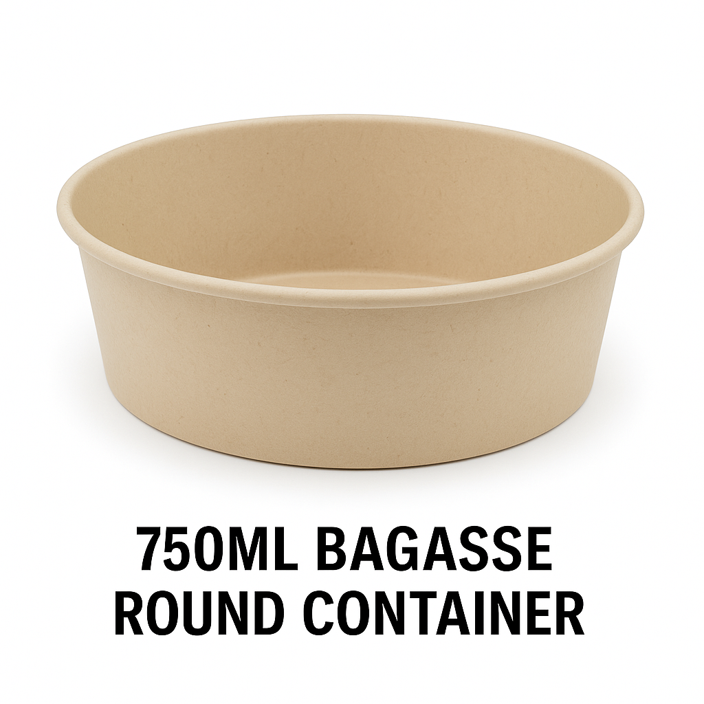 750ml Bagasse Round Container