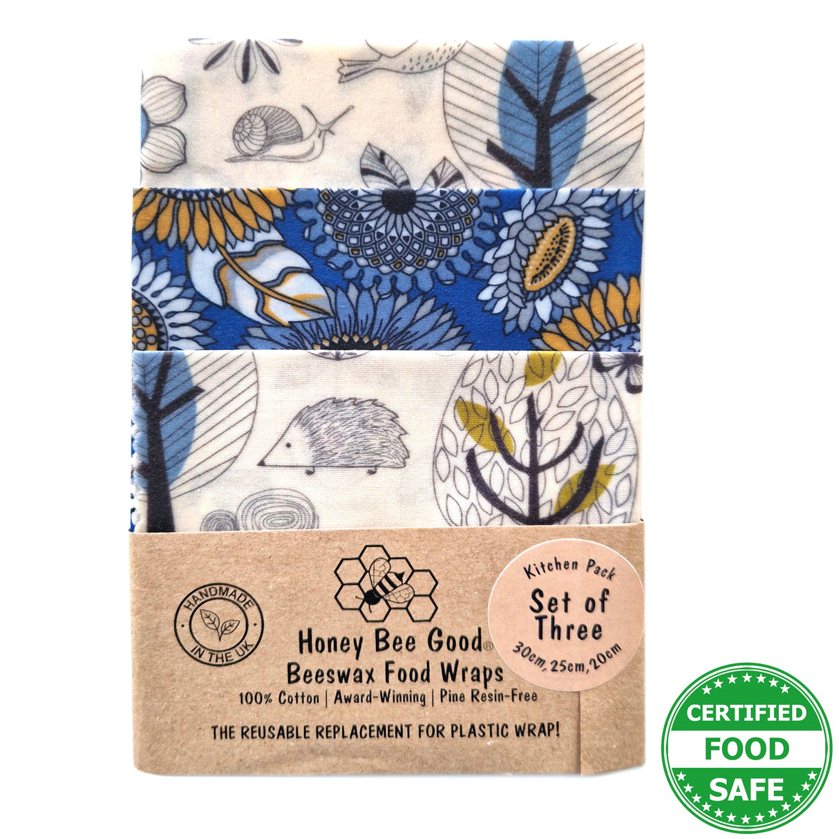 *Set of 3 Handmade Beeswax Wraps | Scandi