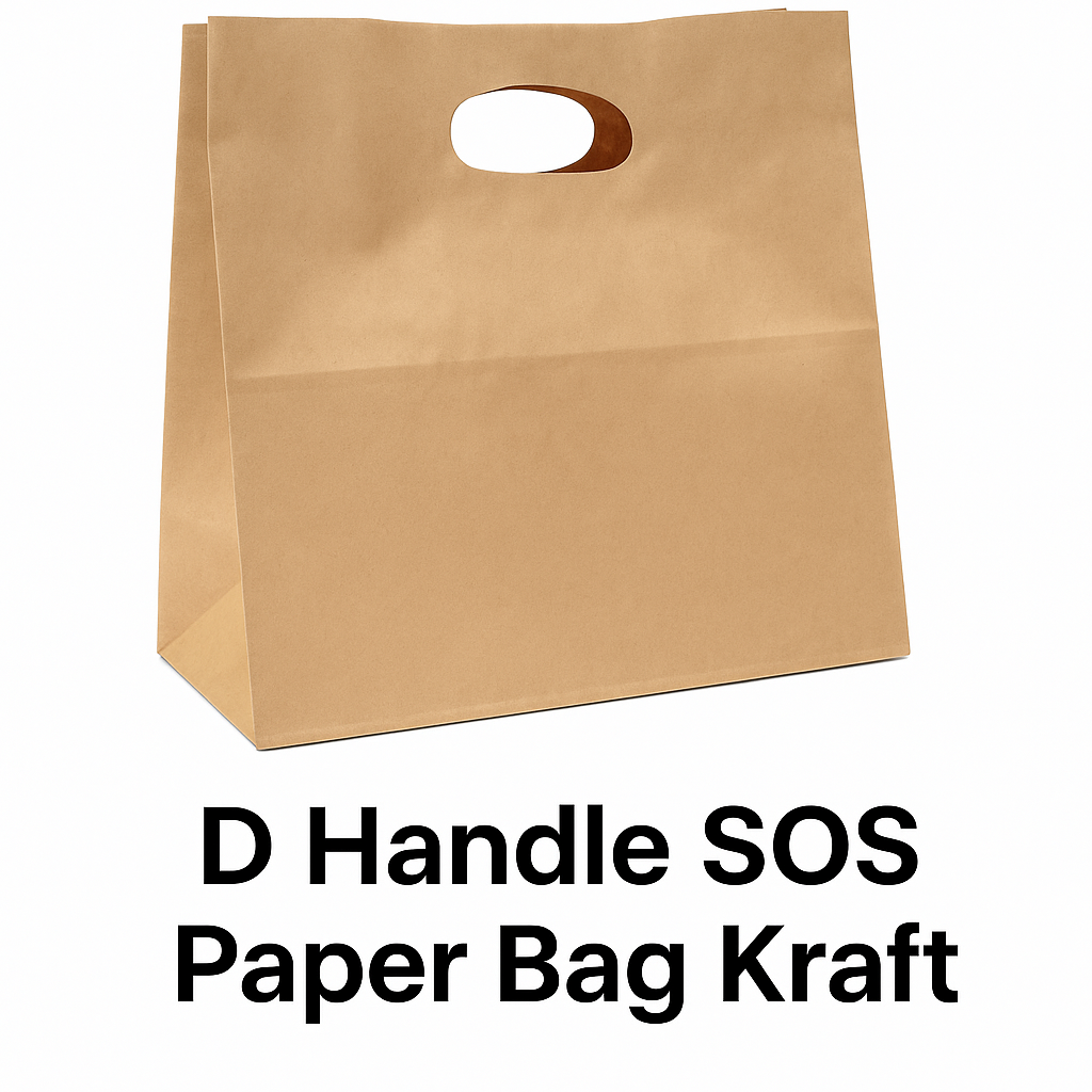 D Handle SOS Paper Bag Kraft