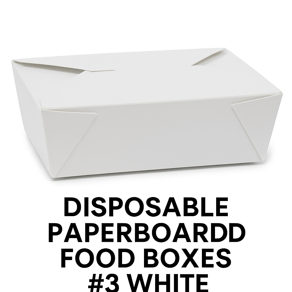 Disposable Paperboard Food Boxes #3 White