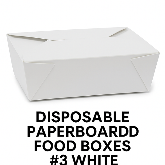 Disposable Paperboard Food Boxes #3 White