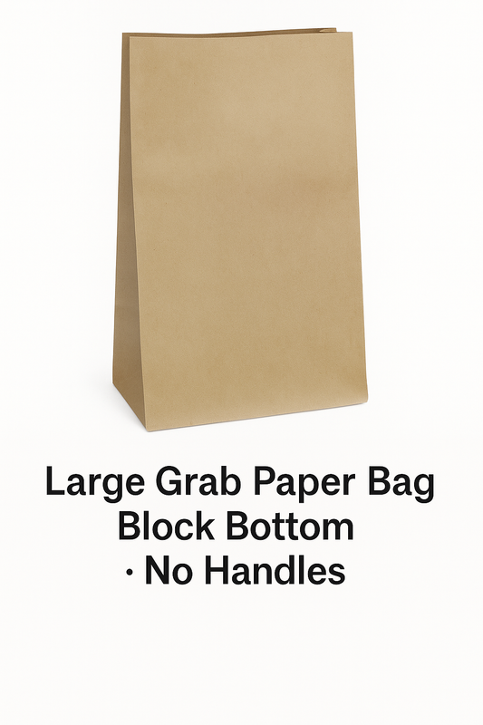 Large Grab Paper Bag Block Bottom  - No Handles