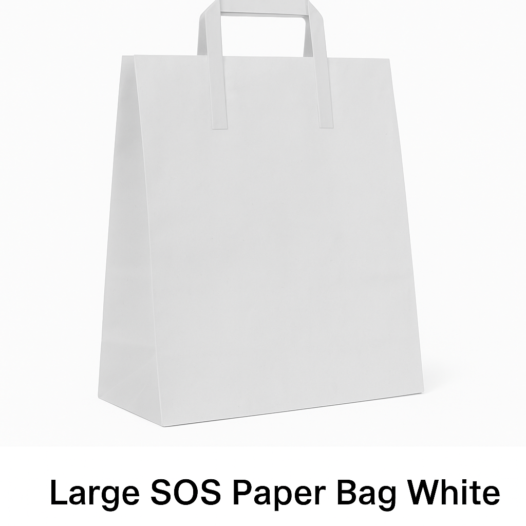 Large SOS Paper Bag White