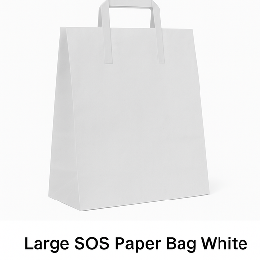 Large SOS Paper Bag White