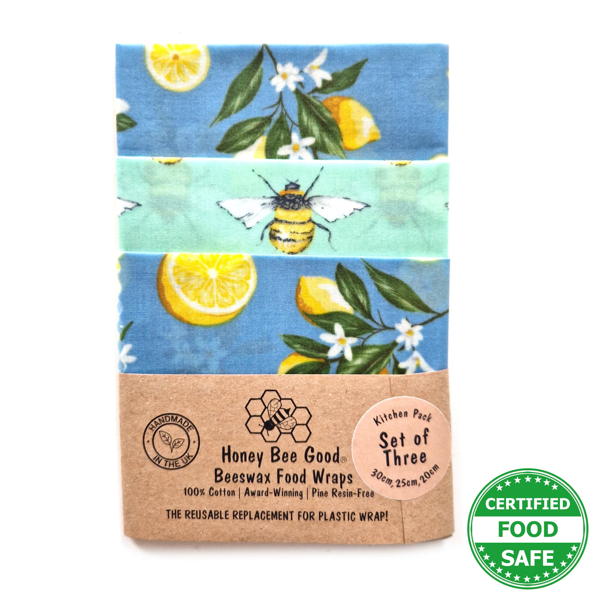 *Set of 3 Handmade Beeswax Wraps | Lemonade