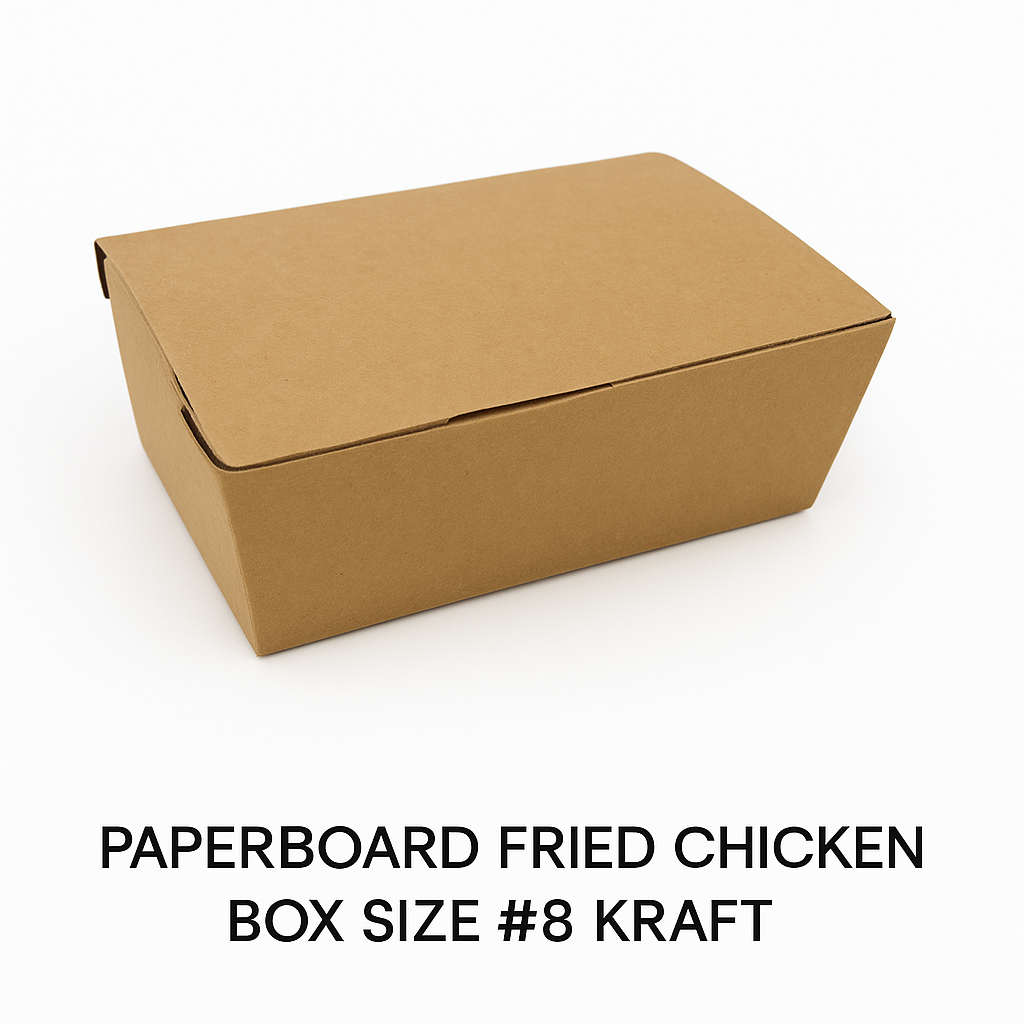 Paperboard Fried Chicken Box Size #8 Kraft