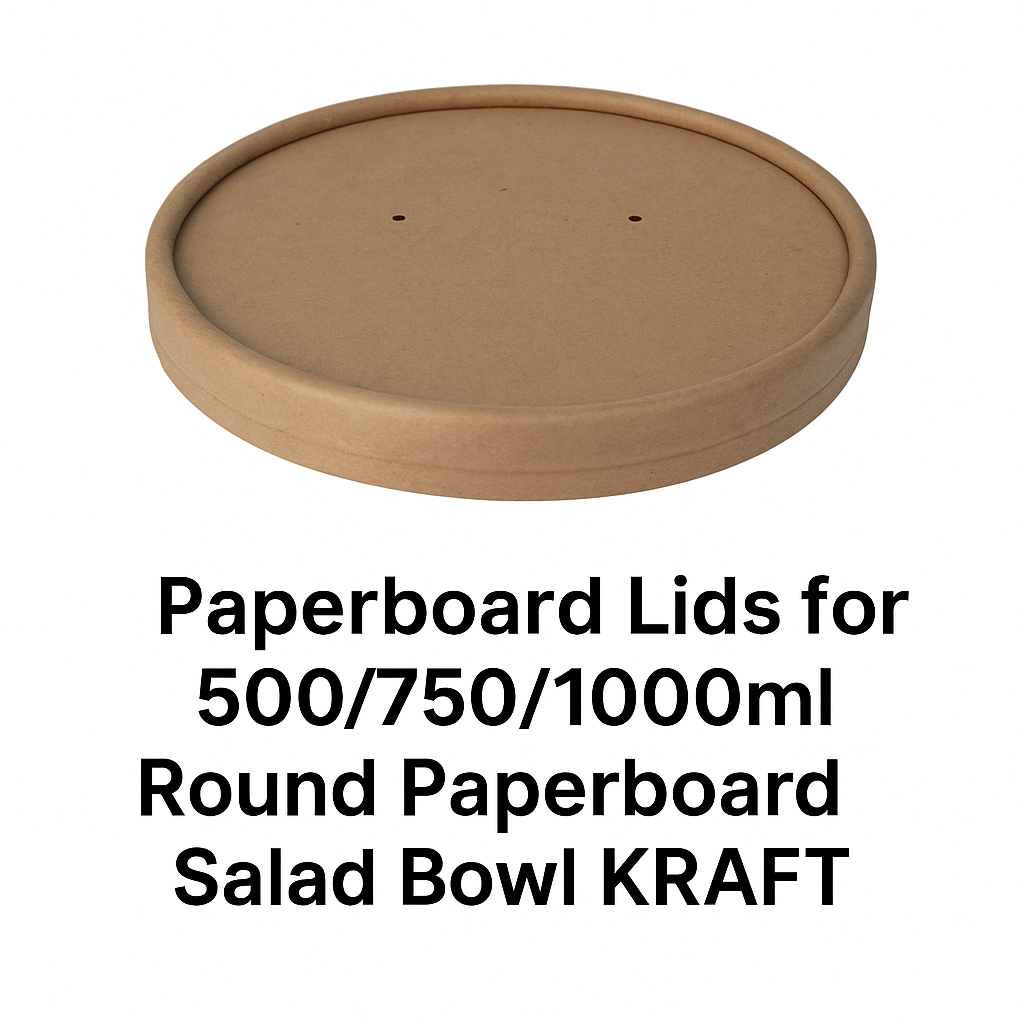 Paperboard Lids for 500/750/1000ml Round Paperboard Salad Bowl KRAFT