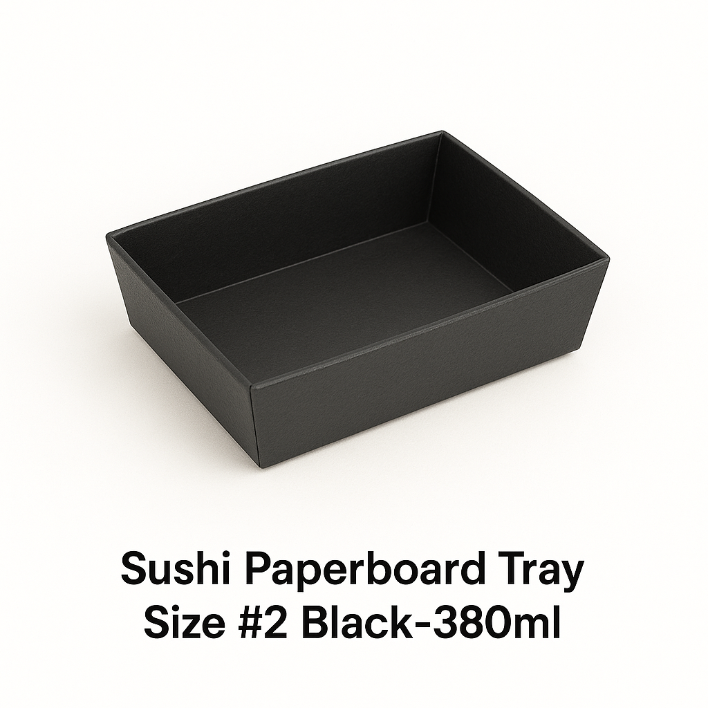 Sushi Paperboard Tray Size #2 Black - 380ml