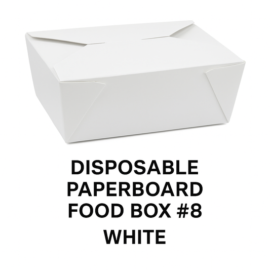 Disposable Paperboard Food Boxes #8 White