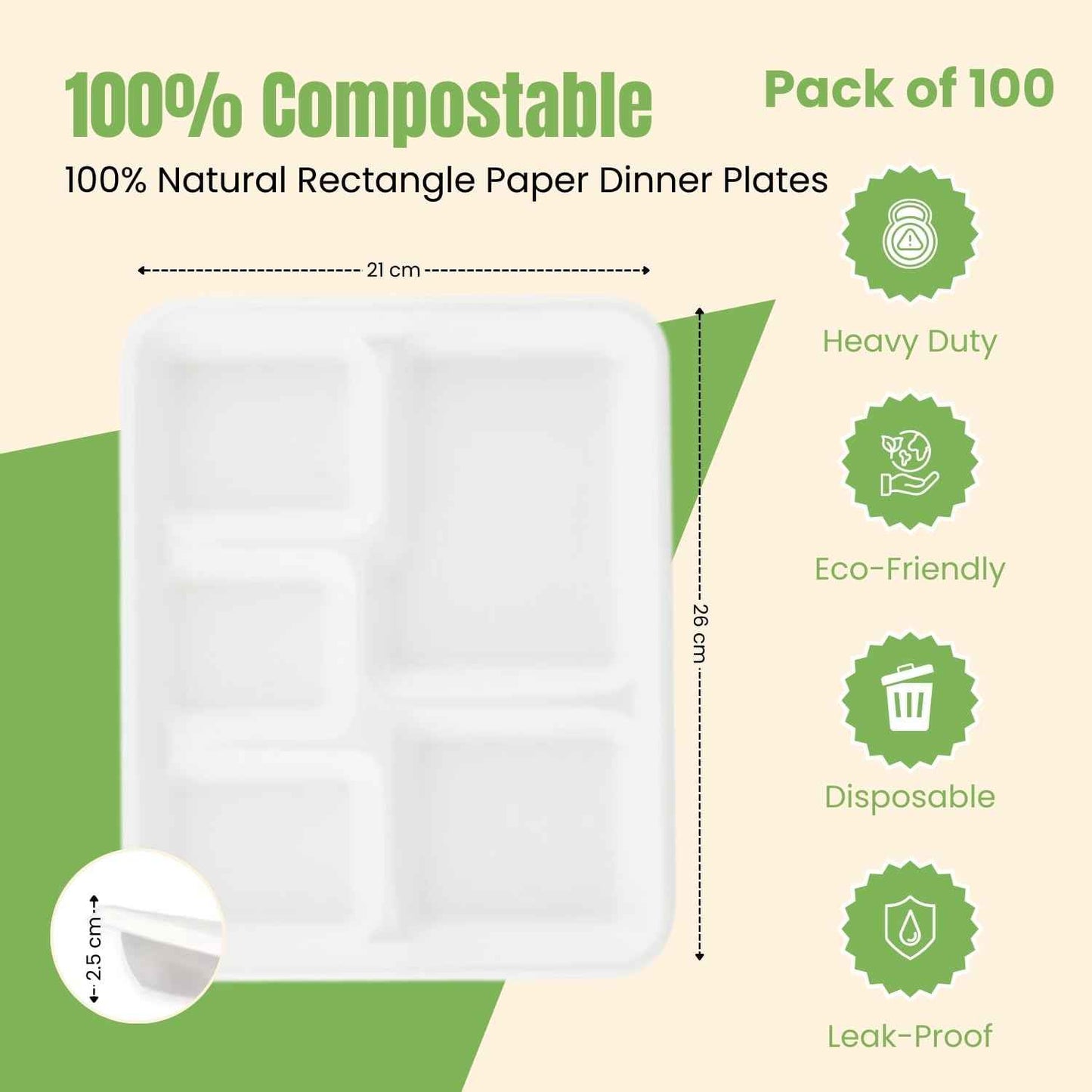 Eco-Friendly Compartment Plates