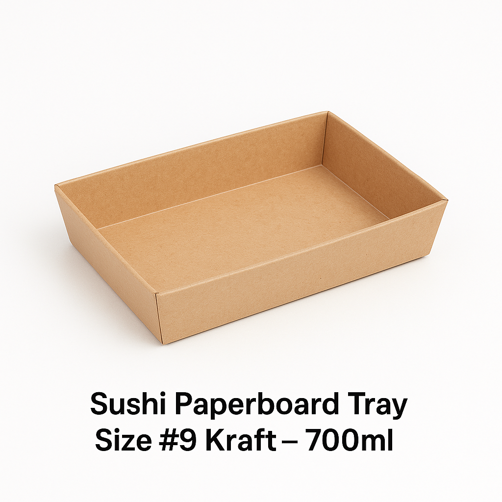 Sushi Paperboard Tray Size #9 Kraft - 700ml