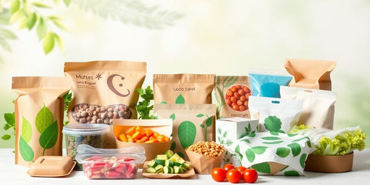 Croydon business packaging with green leaf motifs.