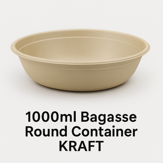 1000ml Bagasse Round Container KRAFT