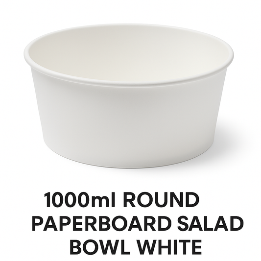 1000ml Round Paperboard Salad Bowl WHITE