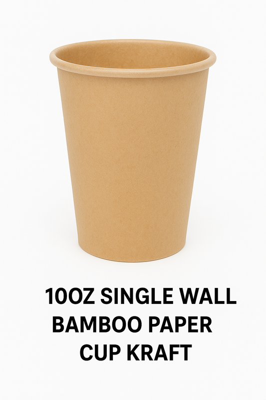 10oz Single Wall Bamboo Paper Cup Kraft
