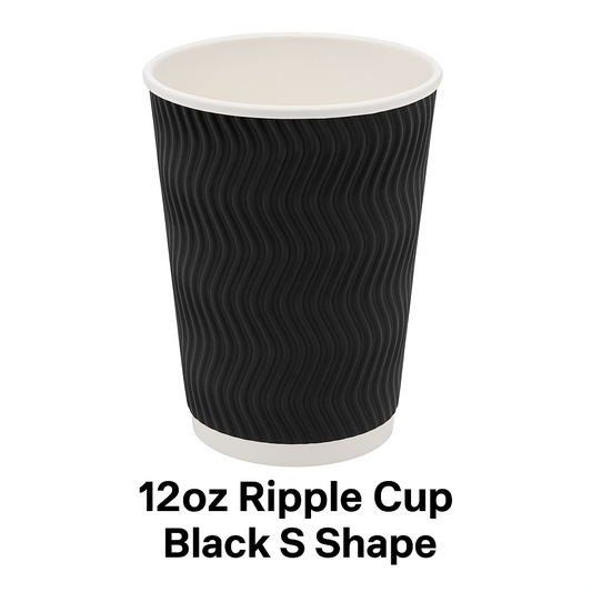 12oz Ripple Cup Black S Shape