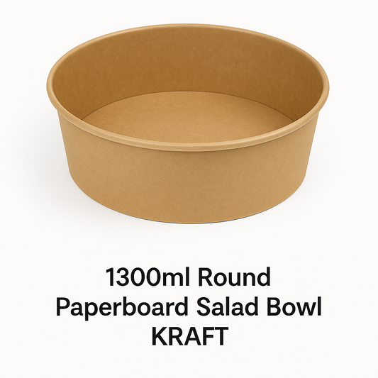 1300ml Round Paperboard Salad Bowl KRAFT