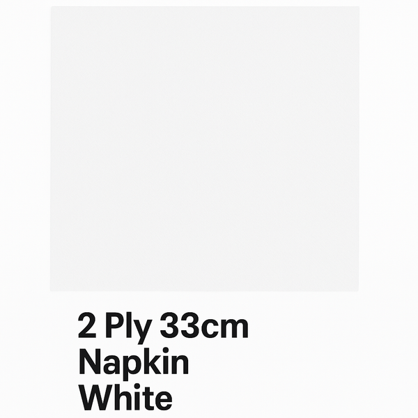 2 Ply 33cm Napkin White