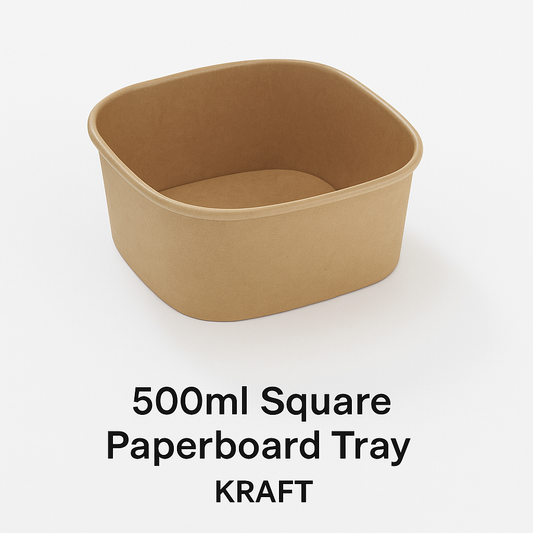 500ml Square Paperboard Tray KRAFT