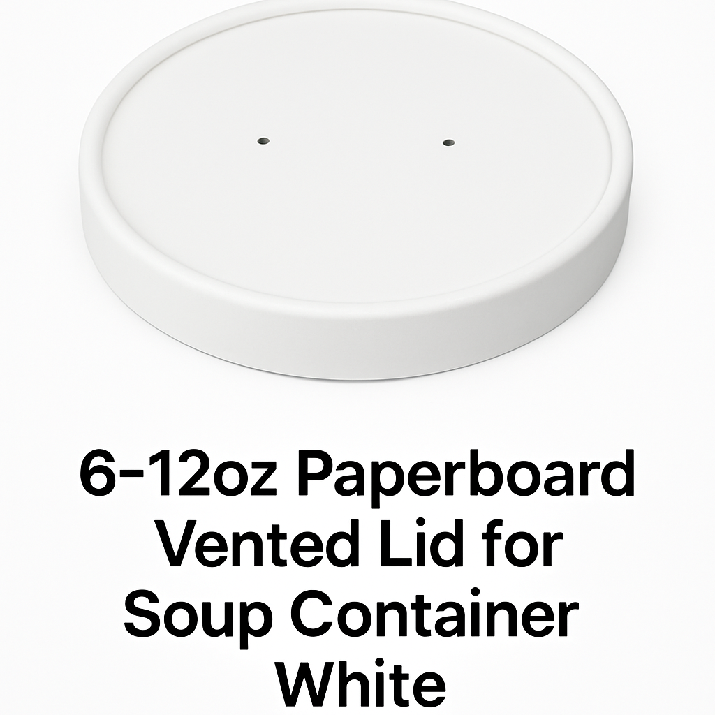 16oz Paperboard Vented Lid for Soup Container White