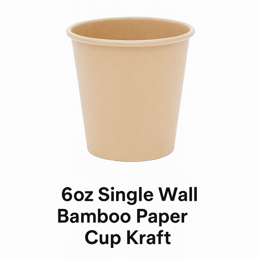 6oz Single Wall Bamboo Paper Cup Kraft