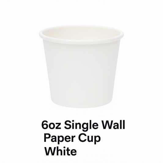 6oz Single Wall Paper Cup White