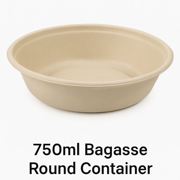 750ml Bagasse Round Container