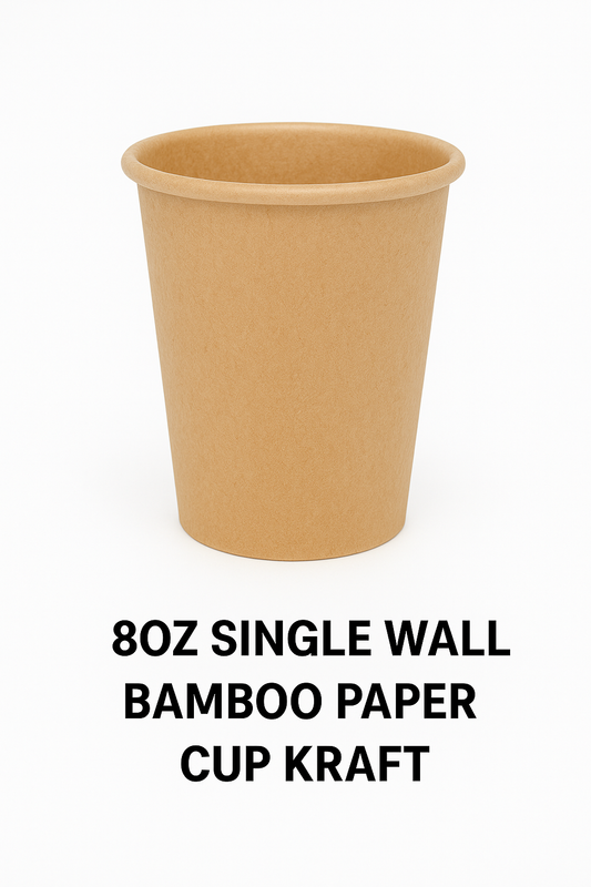 8oz Single Wall Bamboo Paper Cup Kraft