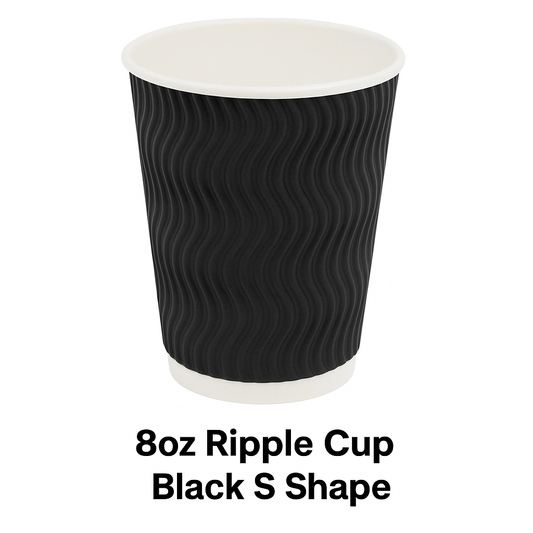 8oz Ripple Cup Black S Shape