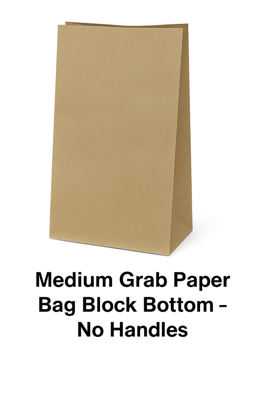 Medium Grab Paper Bag Block Bottom  - No Handles