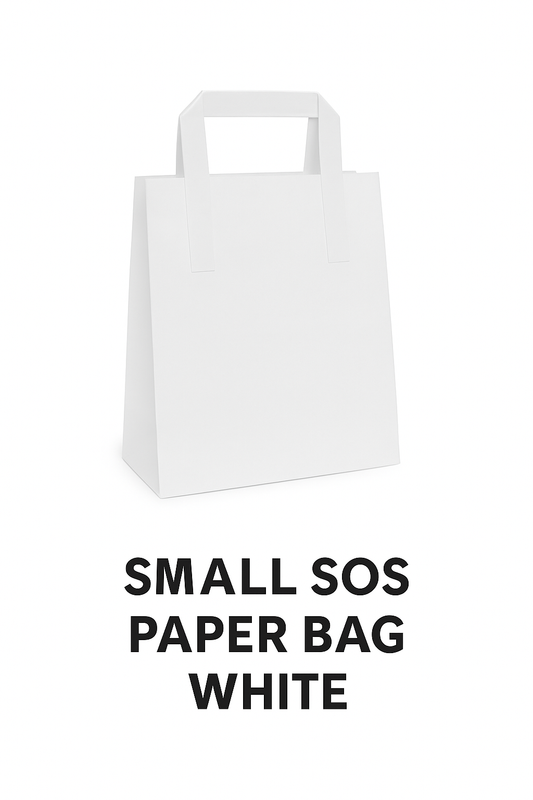 Small SOS Paper Bag White