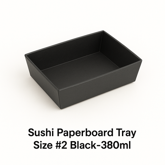Sushi Paperboard Tray Size #2 Black - 380ml