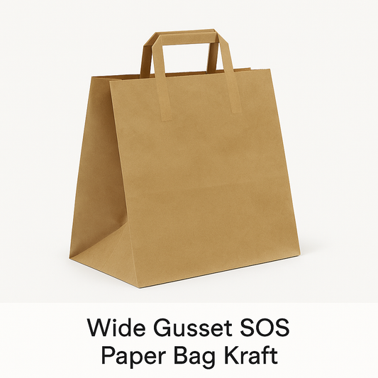 Wide Gusset SOS Paper Bag Kraft